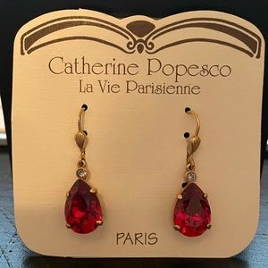 Catherine Popesco Scarlet Tear Drop Earrings